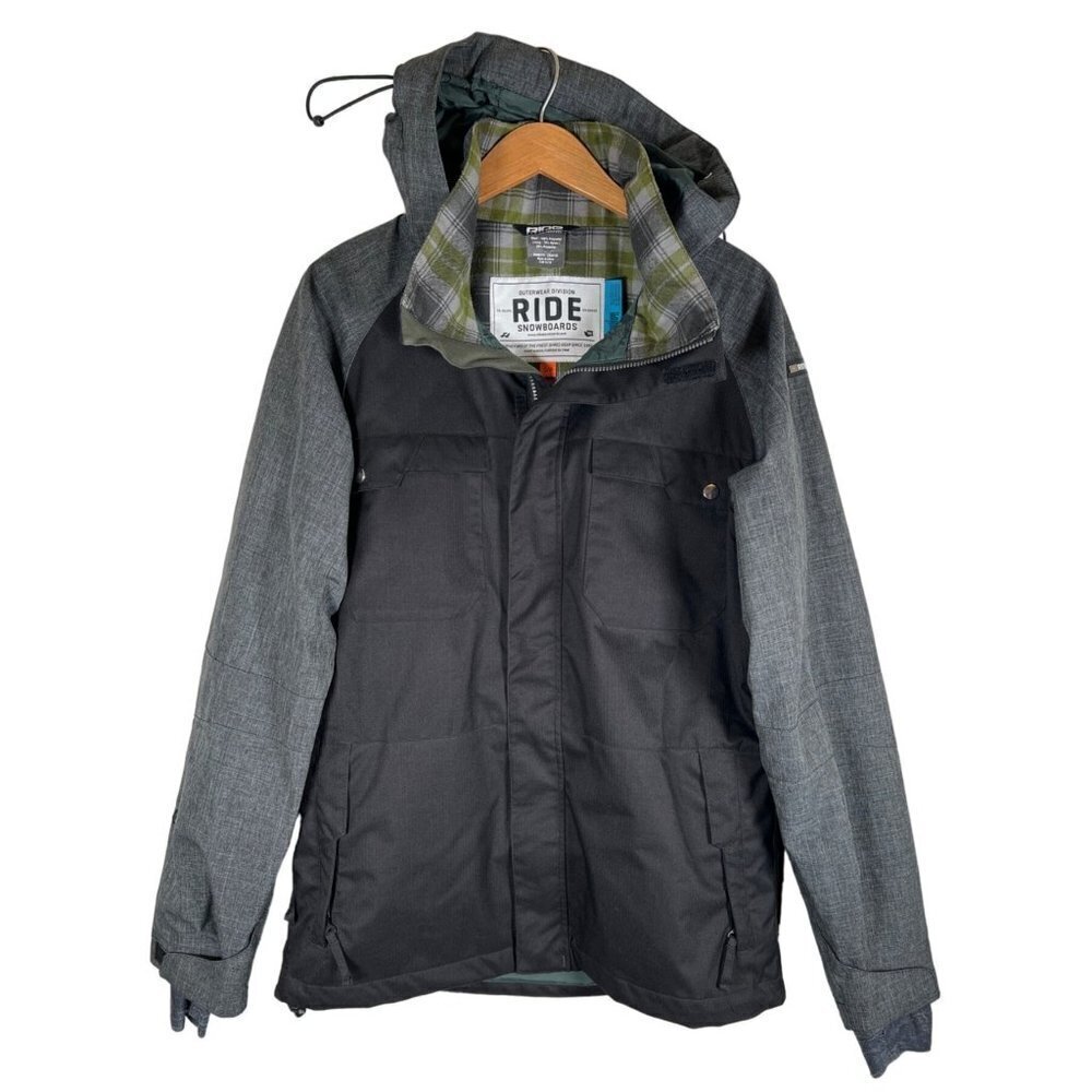 RIDE Snowboards Mens Size S Anorak Outerwear Jacket Black Gray Rugged Functional
